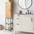 Tall Bathroom Tower Cabinet with Open and Concealed Storage