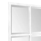 Specchio da parete a riquadri con cornice invecchiata e vetro bisellato