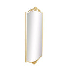 Specchio da parete rettangolare 42x20 in oro con decorazioni floreali