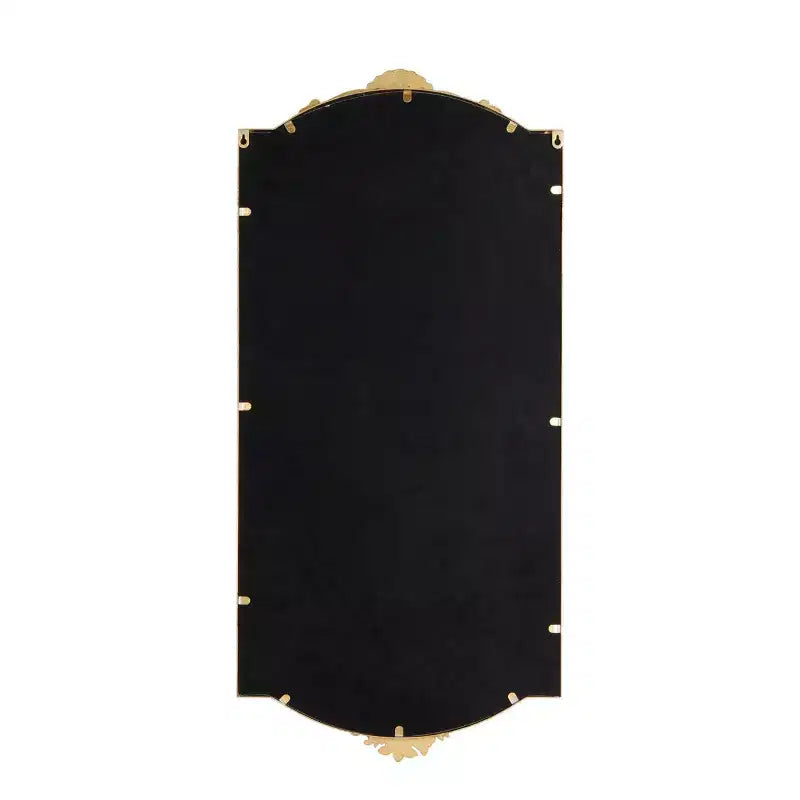 Specchio da parete rettangolare 42x20 in oro con decorazioni floreali