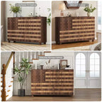 55-Inch Hand-Carved Buffet Sideboard with Drawers and Doors