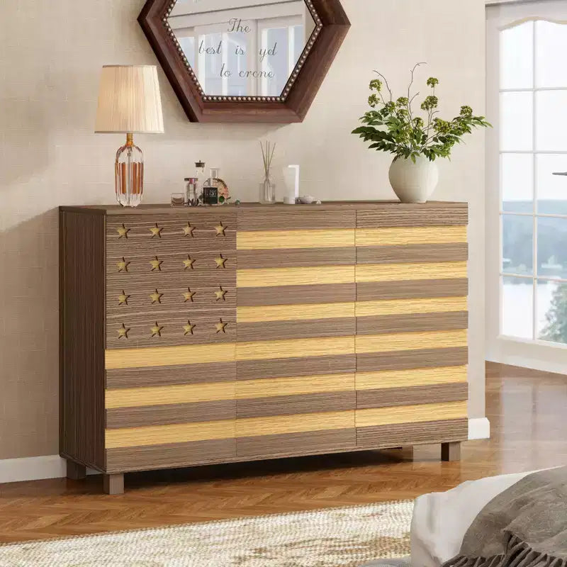 55-Inch Hand-Carved Buffet Sideboard with Drawers and Doors
