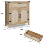 Rattan Sideboard Cabinet with Drawer and Adjustable Shelves