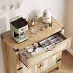 Rattan Sideboard Cabinet with Drawer and Adjustable Shelves