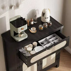 Rattan Sideboard Cabinet with Drawer and Adjustable Shelves