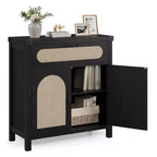 Rattan Sideboard Cabinet with Drawer and Adjustable Shelves