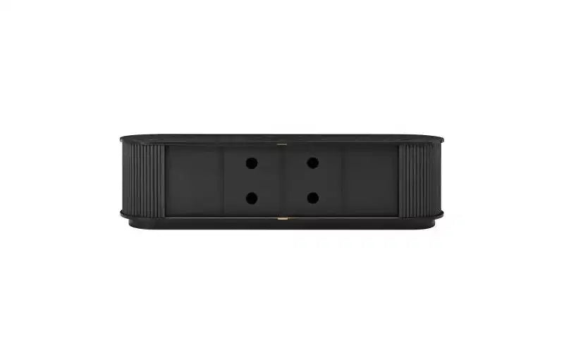 66-Inch Wood TV Stand with Sliding Doors and Cable Management
