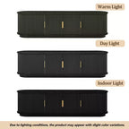 66-Inch Wood TV Stand with Sliding Doors and Cable Management
