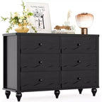 6-Drawer Dresser with Wave-Textured Fronts and Flush Design
