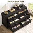 6-Drawer Dresser with Wave-Textured Fronts and Flush Design