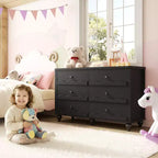 6-Drawer Dresser with Wave-Textured Fronts and Flush Design