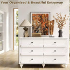 6-Drawer Dresser with Wave-Textured Fronts and Flush Design