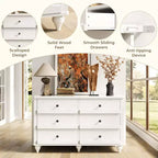 6-Drawer Dresser with Wave-Textured Fronts and Flush Design
