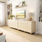 6-Drawer Dresser with Wave-Textured Fronts and Flush Design