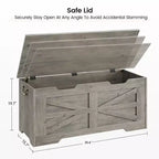 Wooden Storage Bench and Toy Chest with Safety Hinge, 350 lb