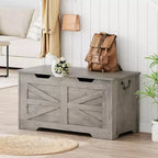 Wooden Storage Bench and Toy Chest with Safety Hinge, 350 lb
