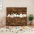 Wooden Storage Bench and Toy Chest with Safety Hinge, 350 lb