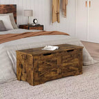 Wooden Storage Bench and Toy Chest with Safety Hinge, 350 lb