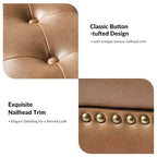 Button-Tufted Bench with Hidden Storage and Nailhead Trim