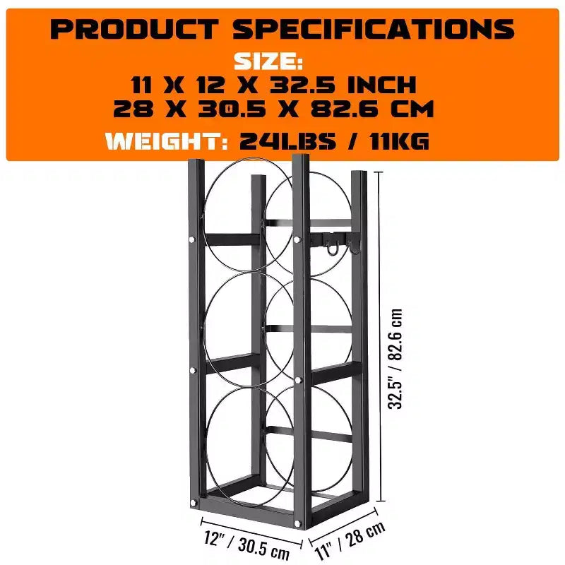 Refrigerant Tank Rack - Gas Cylinder Holder for Freon, Oxygen, Nitrogen