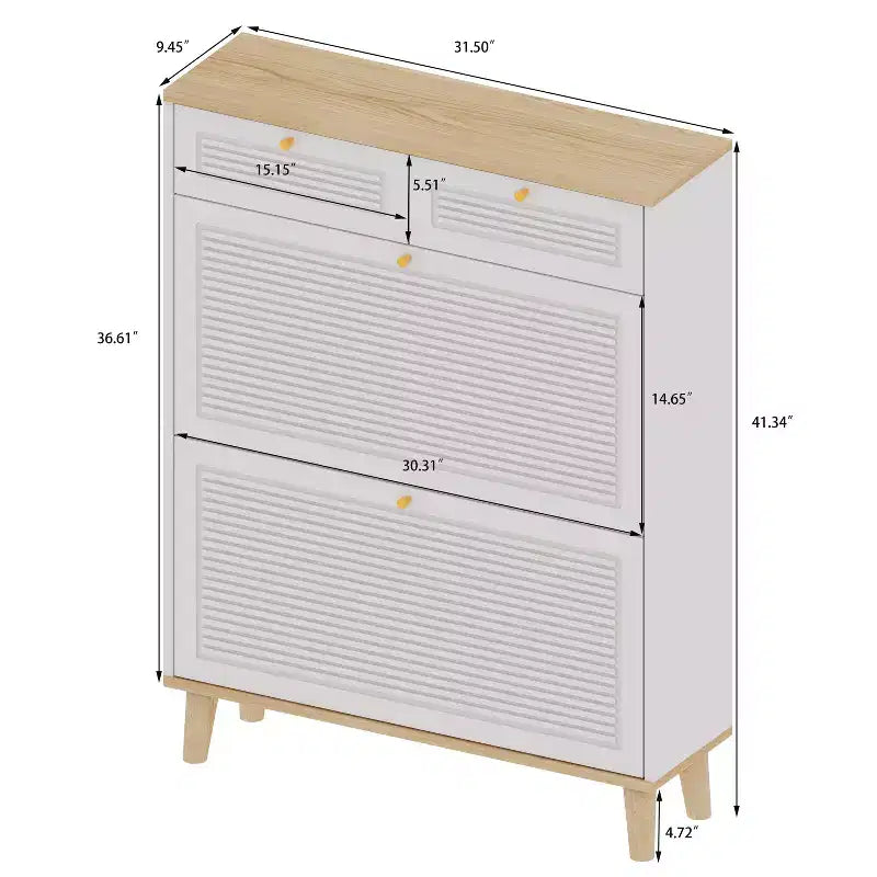 Narrow Freestanding Storage Cabinet with Flip Doors, Slim Profile