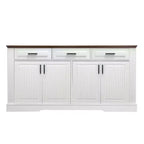 63-Inch Fluted Sideboard with 4 Doors and 3 Drawers