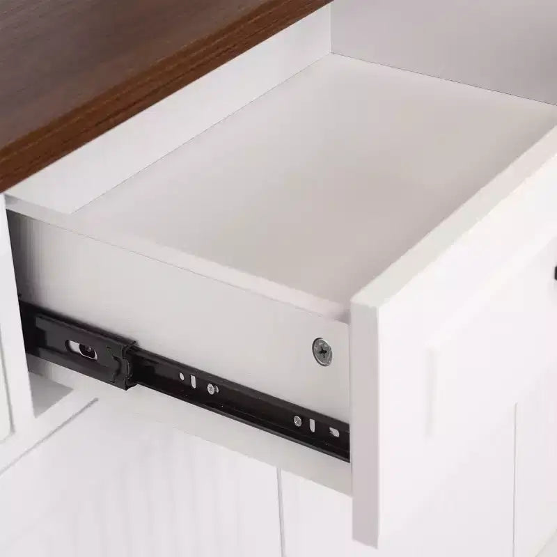 63-Inch Fluted Sideboard with 4 Doors and 3 Drawers