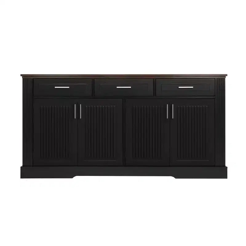 63-Inch Fluted Sideboard with 4 Doors and 3 Drawers