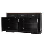 63-Inch Fluted Sideboard with 4 Doors and 3 Drawers