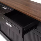 63-Inch Fluted Sideboard with 4 Doors and 3 Drawers
