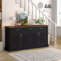 63-Inch Fluted Sideboard with 4 Doors and 3 Drawers