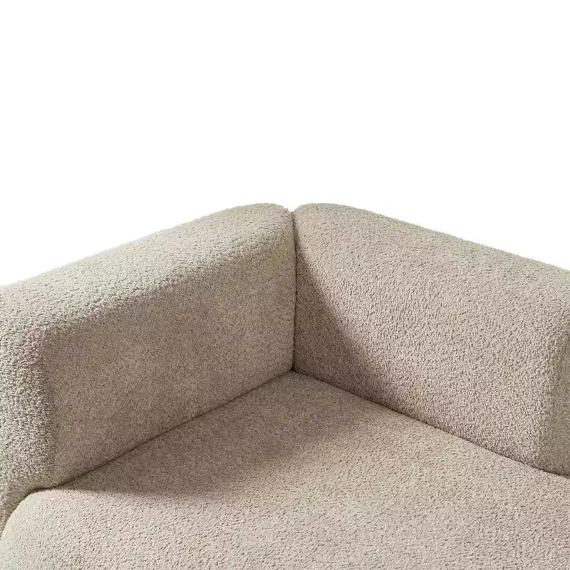 Modern Upholstered Chaise Lounge with High-Density Foam, Stylish Elegant Seating, Comfy Boucle Sofa for Living Room or Bedroom