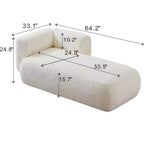 Modern Upholstered Chaise Lounge with High-Density Foam, Stylish Elegant Seating, Comfy Boucle Sofa for Living Room or Bedroom
