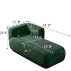 Modern Upholstered Chaise Lounge with High-Density Foam, Stylish Elegant Seating, Comfy Boucle Sofa for Living Room or Bedroom