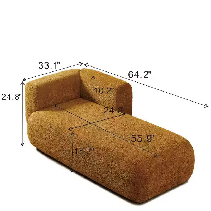 Modern Upholstered Chaise Lounge with High-Density Foam, Stylish Elegant Seating, Comfy Boucle Sofa for Living Room or Bedroom