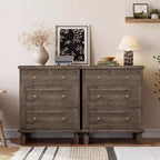 4-Drawer Dresser with Tapered Legs and Distressed Finish