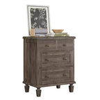 4-Drawer Dresser with Tapered Legs and Distressed Finish
