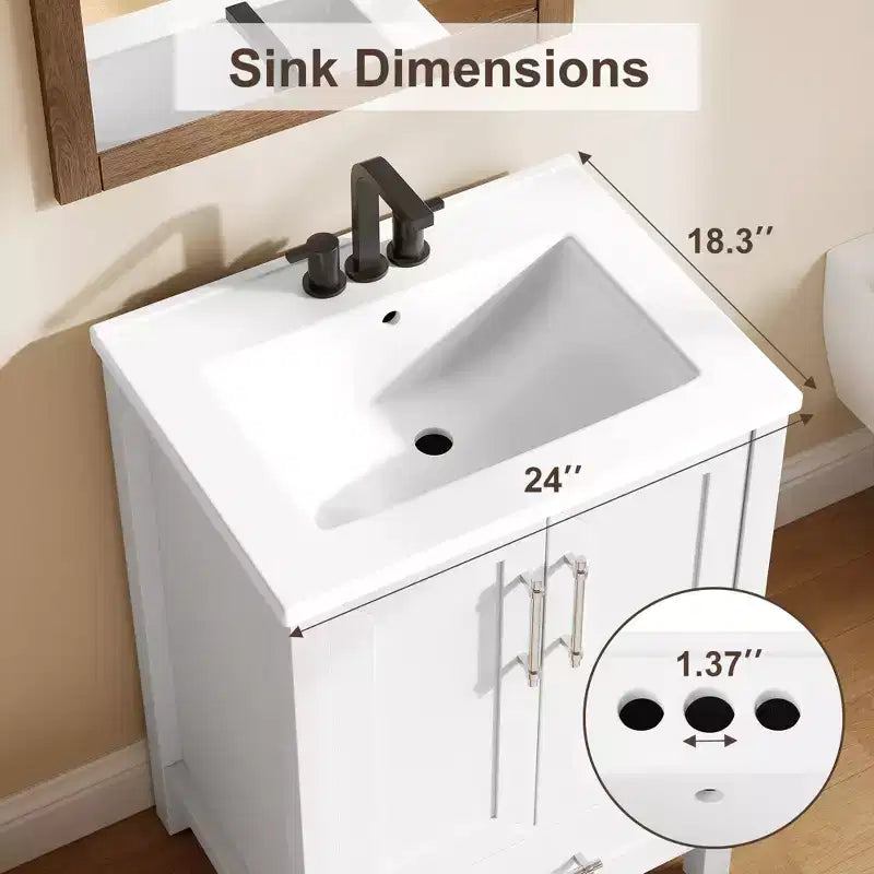Mobile bagno con lavabo in ceramica e ante con chiusura soft-close