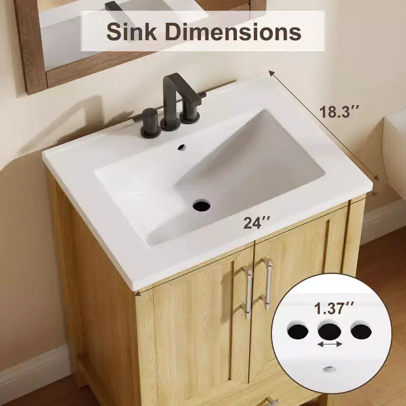 Mobile bagno con lavabo in ceramica e ante con chiusura soft-close