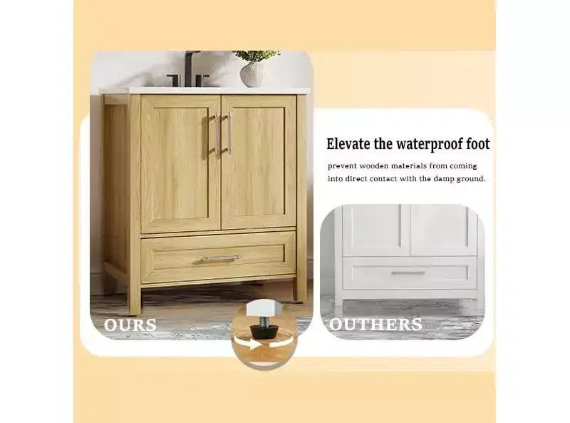 Mobile bagno con lavabo in ceramica e ante con chiusura soft-close