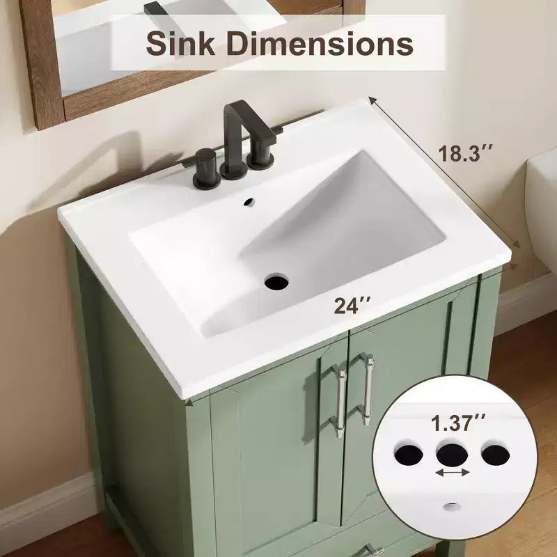 Mobile bagno con lavabo in ceramica e ante con chiusura soft-close