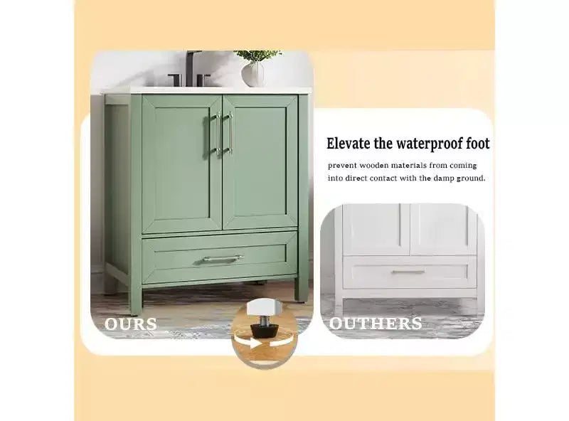 Mobile bagno con lavabo in ceramica e ante con chiusura soft-close