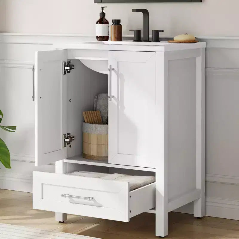 Bathroom Vanity with Ceramic Sink and Soft-Close Cabinet