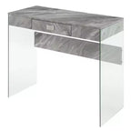 Kids Computer Desk with Open Storage Shelf in White