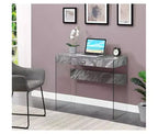 Kids Computer Desk with Open Storage Shelf in White