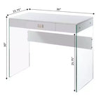 Kids Computer Desk with Open Storage Shelf in White