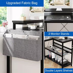 L-Shaped Reversible Corner Desk with Monitor Stand and LED Strip