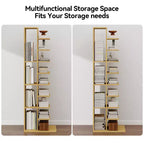 13-Tier Narrow Bookshelf with Anti-Tip Design for Small Spaces