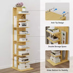 13-Tier Narrow Bookshelf with Anti-Tip Design for Small Spaces