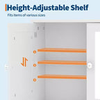 Wall-Mounted Bathroom Cabinet with Mirror Door and Adjustable Shelves